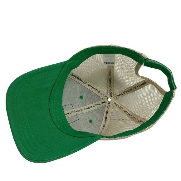 Vineyard Vines Strapback Hat Green w Mesh Adjustable Trucker Cap - Picture 7 of 9
